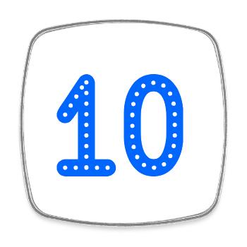 10 YEARS. 10th ANNIVERSARY. ANNIVERSARY 10 YEARS. 10 - Square fridge magnet - white - Front