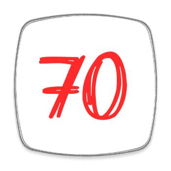 70. 70 YEARS. 70TH ANNIVERSARY. BIRTHDAY 70 YEARS. - Square fridge magnet - white - Front