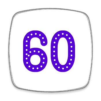 60 YEARS. 60TH ANNIVERSARY. BIRTHDAY 60 YEARS. YEAR - Square fridge magnet - white - Front