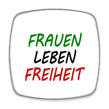 Frauen leben freiheit - Viereckiger Kühlschrankmagnet - Weiß - Vorne