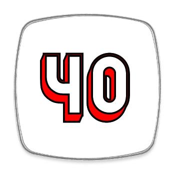 40 YEARS. 40th ANNIVERSARY. BIRTHDAY 40 YEARS. 40 - Square fridge magnet - white - Front