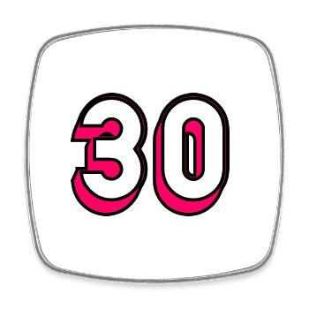 30. 30 ANS. 30e ANNIVERSAIRE. ANNIVERSAIRE 30 ANS - Magnet carré - blanc - Devant