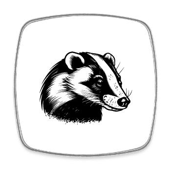 Dachs - Viereckiger Kühlschrankmagnet - Weiß - Vorne