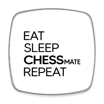 Schach Schachmatt Schachspieler Schachmeister - Viereckiger Kühlschrankmagnet - Weiß - Vorne