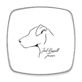 Jack Russell Terrier Profil Hunde Hund Wilsigns - Viereckiger Kühlschrankmagnet - Weiß - Vorne