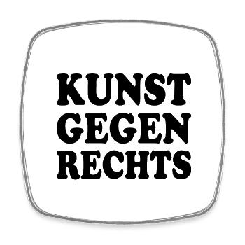 Kunst gegen rechts - Viereckiger Kühlschrankmagnet - Weiß - Vorne