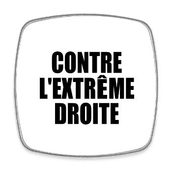Against the far right - Square fridge magnet - white - Front