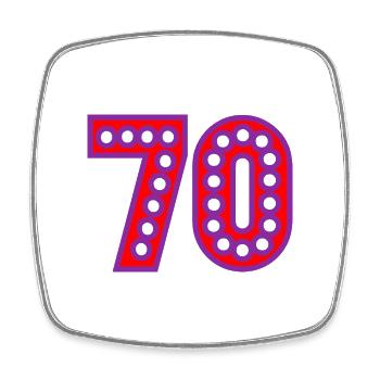 70. 70 ANS. 70e ANNIVERSAIRE. ANNIVERSAIRE 70 ANS. - Magnet carré - blanc - Devant