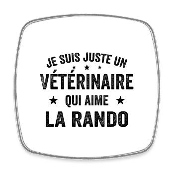 Fier d’être Vétérinaire et Passionné de Randonnée - Magnet carré - blanc - Devant