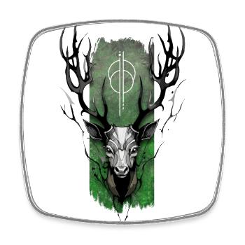 Noble Antlers: Majestic Deer - Square fridge magnet - white - Front