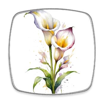 Watercolor Elegance: The Calla Lily - Square fridge magnet - white - Front