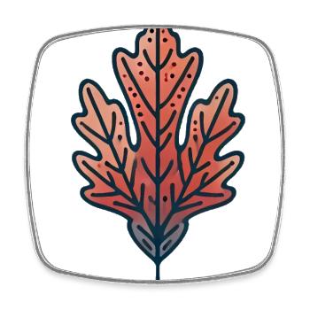 Rustikale Herbstblatt-Illustration - Viereckiger Kühlschrankmagnet - Weiß - Vorne