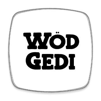 Wöd Gedi Bester Gedi sein Patenonkel fragen Taufe - Viereckiger Kühlschrankmagnet - Weiß - Vorne