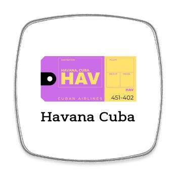 La Havane Cuba - Magnet carré - blanc - Devant