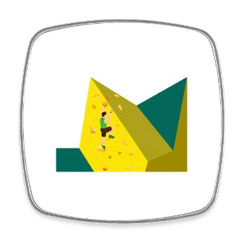 Climbing, bouldering, sport climbing, climbing wall - Square fridge magnet - white - Front