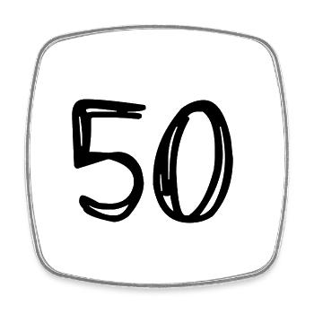 50 ANS. 50e ANNIVERSAIRE. ANNIVERSAIRE 50 ANS. 50 - Magnet carré - blanc - Devant