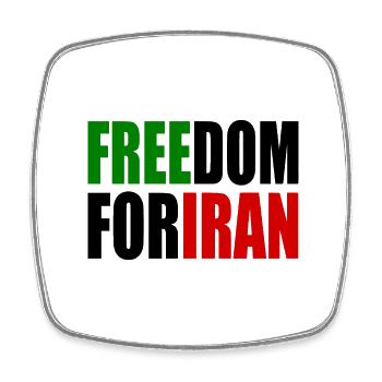 Freedom for iran - Square fridge magnet - white - Front