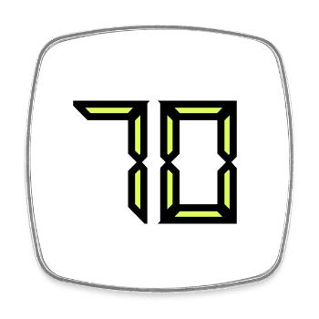 70 YEARS. 70TH ANNIVERSARY. BIRTHDAY 70 YEARS. 70 - Square fridge magnet - white - Front
