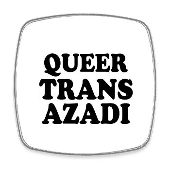 Queer trans azadi - Viereckiger Kühlschrankmagnet - Weiß - Vorne