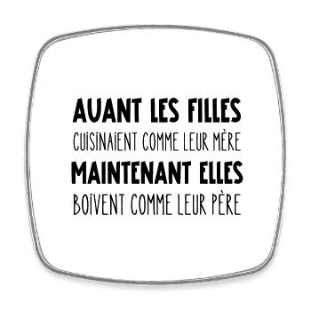 avant les filles - Magnet carré - blanc - Devant