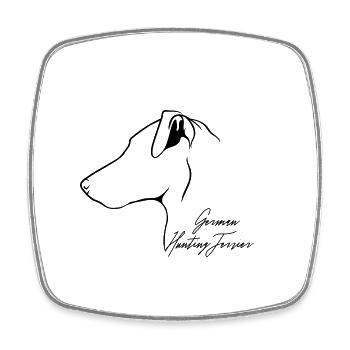 German Hunting Terrier Profile Dogs Dog Wilsigns - Square fridge magnet - white - Front