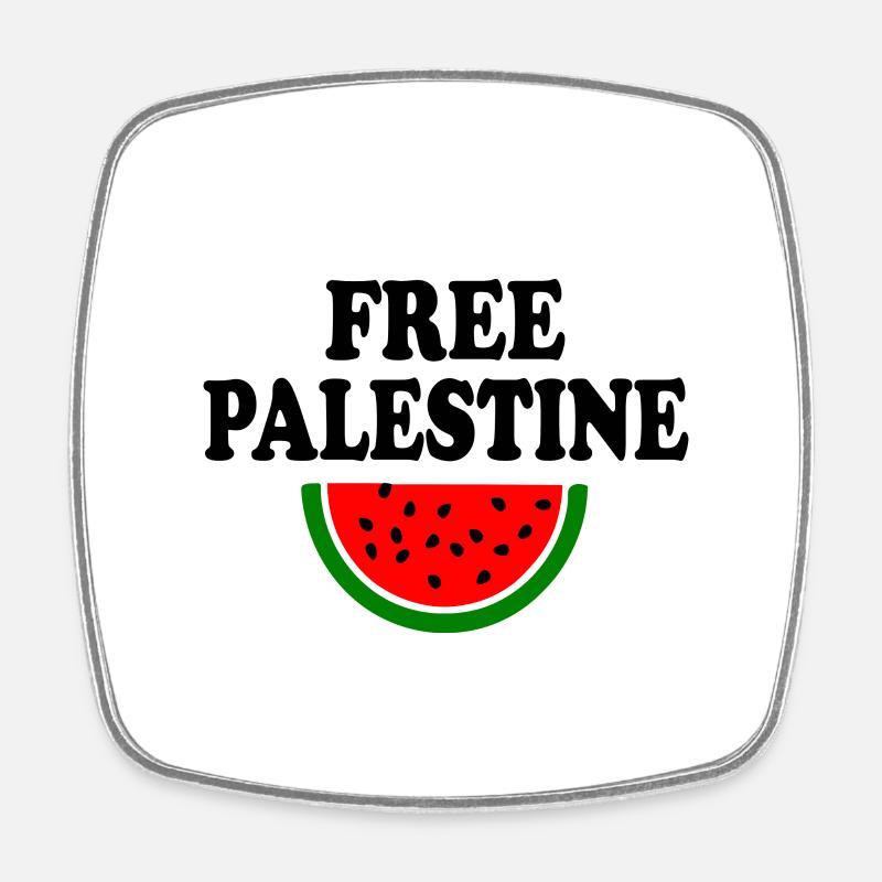 Free palestine - Square fridge magnet - white