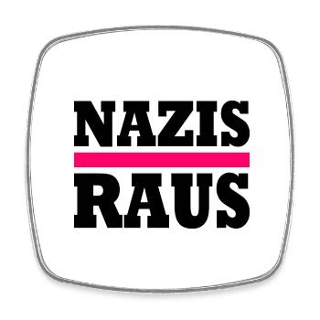 Nazis raus - Viereckiger Kühlschrankmagnet - Weiß - Vorne