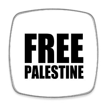 Free palestine - Viereckiger Kühlschrankmagnet - Weiß - Vorne