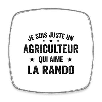 Fier d’être Agriculteur et Passionné de Randonnée - Magnet carré - blanc - Devant