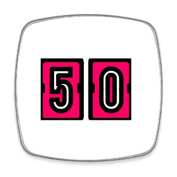 50. 50. GEBURTSTAG. GEBURTSTAG 50 JAHRE. 50 - Viereckiger Kühlschrankmagnet - Weiß - Vorne