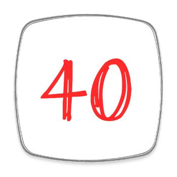 40 YEARS. 40th ANNIVERSARY. BIRTHDAY 40 YEARS. 40 - Square fridge magnet - white - Front