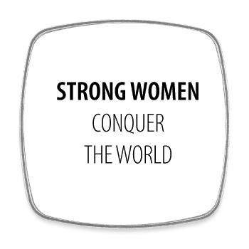Strong women conquer the world - Viereckiger Kühlschrankmagnet - Weiß - Vorne