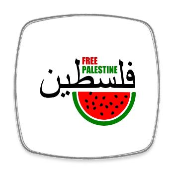 Free palestine فلسطين - Viereckiger Kühlschrankmagnet - Weiß - Vorne