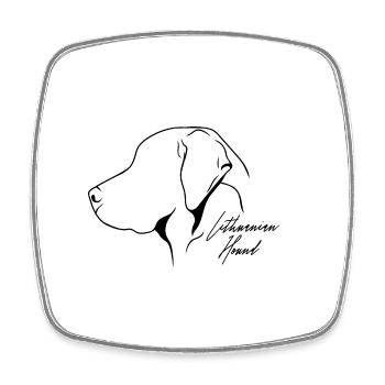 Profil de chien courant lituanien Chiens de chasse Chiens Wilsigns - Magnet carré - blanc - Devant