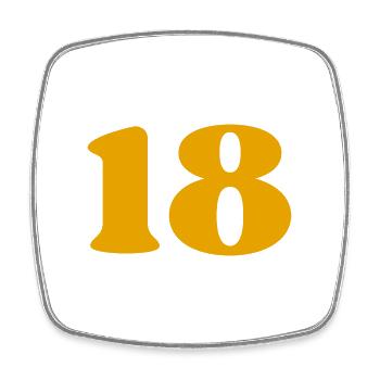 18 - Square fridge magnet - white - Front