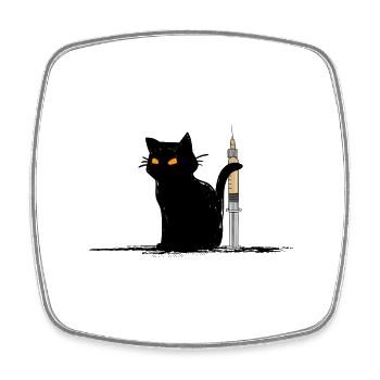 nurse cat medicine nurse nursing service - Square fridge magnet - white - Front