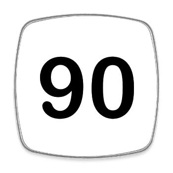 90. 90 YEARS. 90th ANNIVERSARY. 90 YEARS ANNIVERSARY. - Square fridge magnet - white - Front