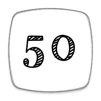 50 ANS. 50e ANNIVERSAIRE. ANNIVERSAIRE 50 ANS. 50 - Magnet carré - blanc - Devant