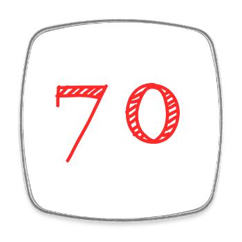 70 YEARS. 70th ANNIVERSARY. ANNIVERSARY 70 YEARS. 70 - Square fridge magnet - white - Front