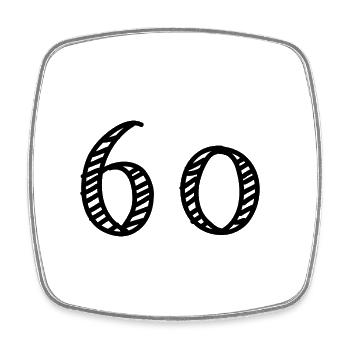 60 JAHRE. 60-jähriges JUBILÄUM. JUBILÄUM 60 JAHRE.60 - Viereckiger Kühlschrankmagnet - Weiß - Vorne