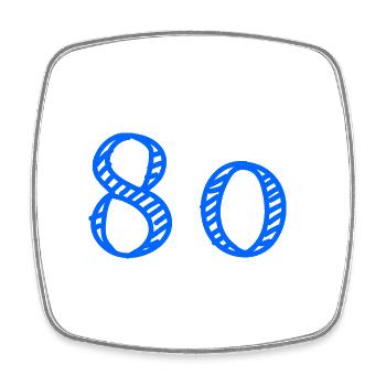 80 YEARS. 80th ANNIVERSARY. ANNIVERSARY 80 YEARS. 80 - Square fridge magnet - white - Front