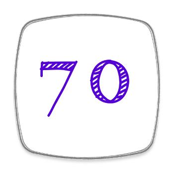70 YEARS. 70TH ANNIVERSARY. BIRTHDAY 70 YEARS. 70 - Square fridge magnet - white - Front