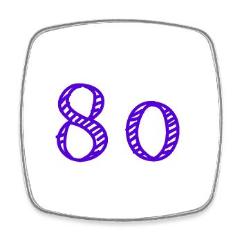 80 YEARS. 80TH ANNIVERSARY. BIRTHDAY 80 YEARS. 80 - Square fridge magnet - white - Front