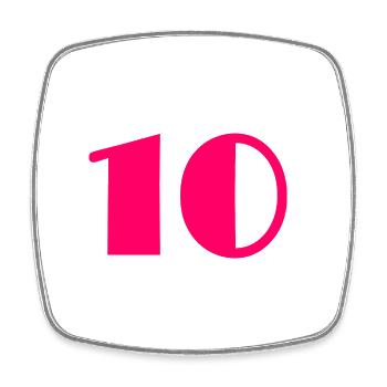 10. 10 JAHRE. 10-JÄHRIGES JUBILÄUM. GEBURTSTAG 10 JAHRE - Viereckiger Kühlschrankmagnet - Weiß - Vorne