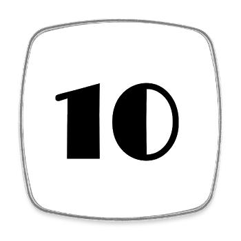 10. 10 JAHRE. 10-JÄHRIGES JUBILÄUM. GEBURTSTAG 10 JAHRE - Viereckiger Kühlschrankmagnet - Weiß - Vorne
