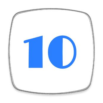 10 JAHRE. 10-JÄHRIGES JUBILÄUM. GEBURTSTAG 10 JAHRE. 10 - Viereckiger Kühlschrankmagnet - Weiß - Vorne