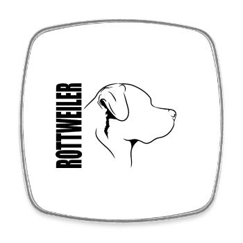 Rottweiler Profil Chiens Chien Wilsigns - Magnet carré - blanc - Devant