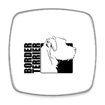 Border Terrier Profil Chiens Chien Wilsigns - Magnet carré - blanc - Devant