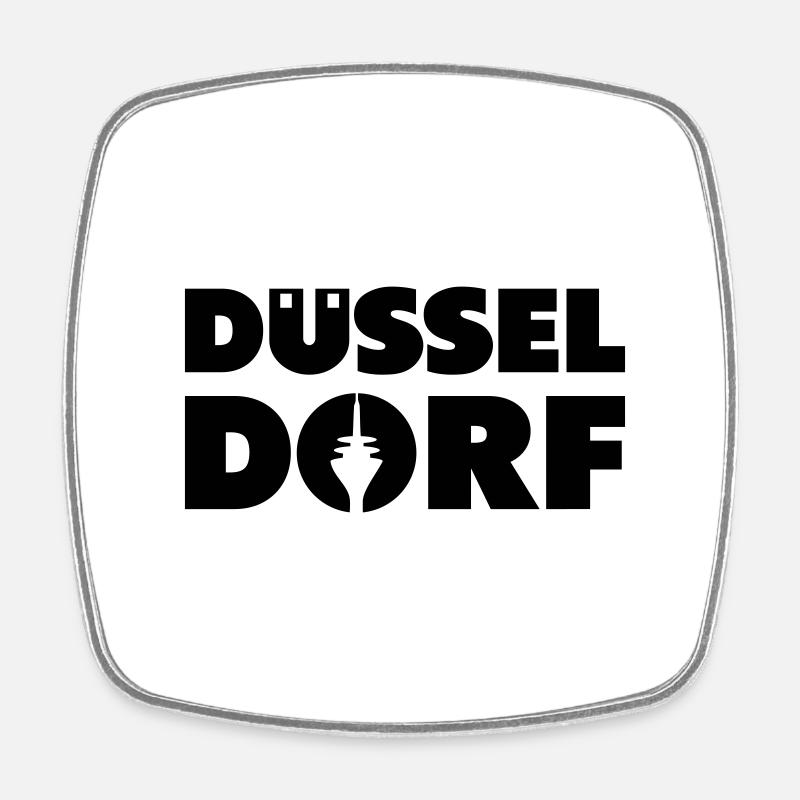 Düsseldorf - Viereckiger Kühlschrankmagnet - Weiß