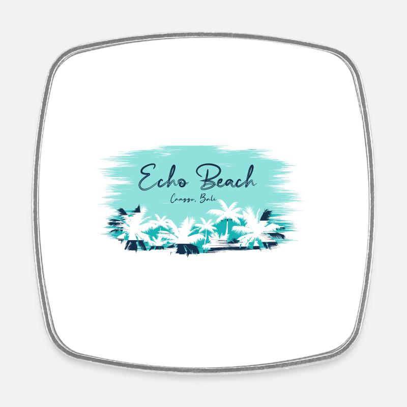 Echo Beach Bali - Square fridge magnet - white